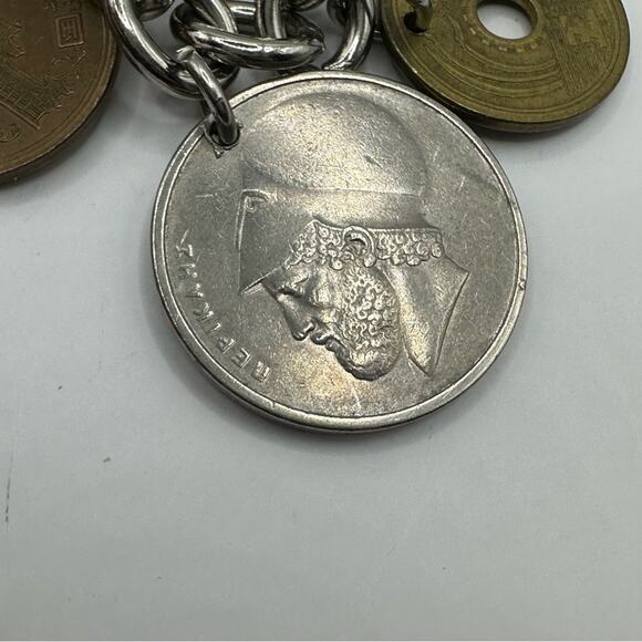 FIRENZE Falsi Gioielli Charm Bracelet Coin Money Transit Token Silver tone Italy - Picture 3 of 15